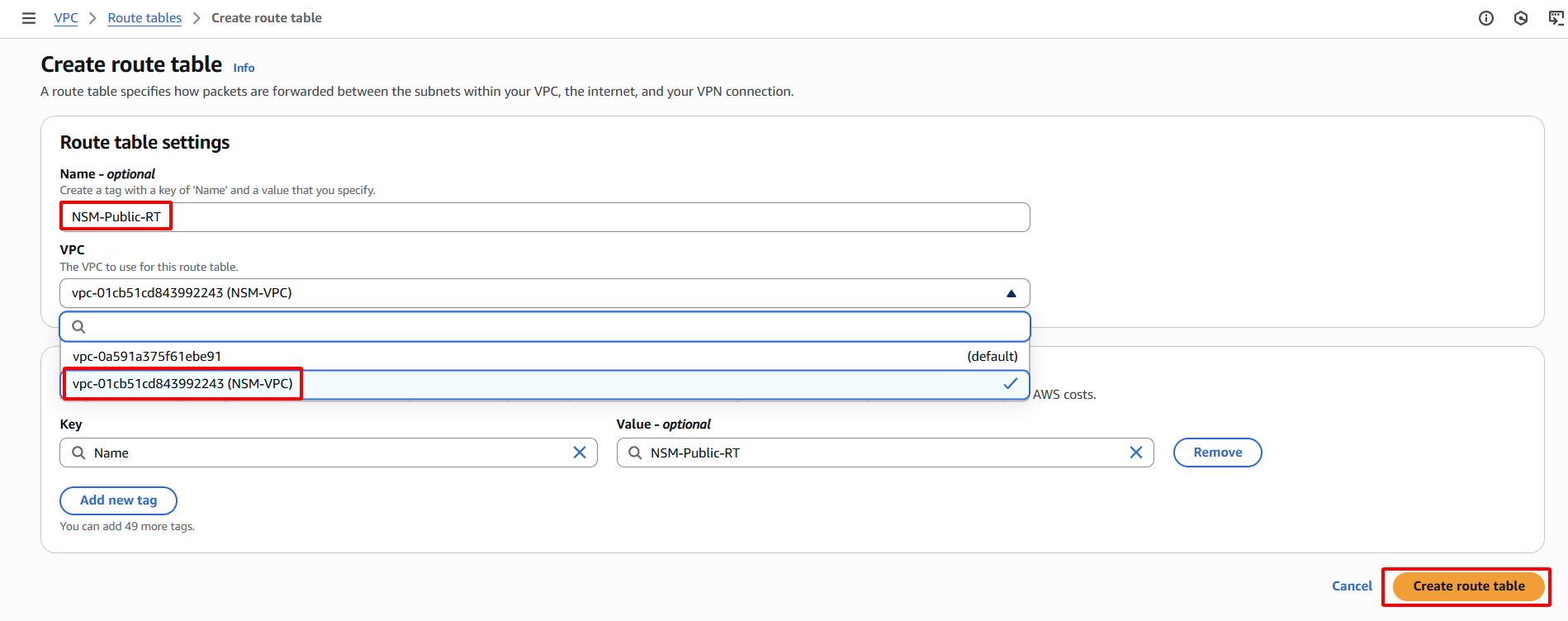 Create Route Table :: Create a new AWS account.